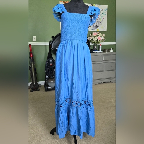 Square Neck Smocked High Waist Maxi Dress #1003 NWOT - Picture 4 of 9